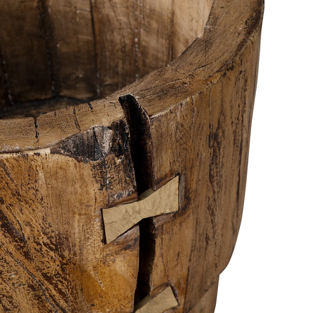 Brown Wood Pot Planter