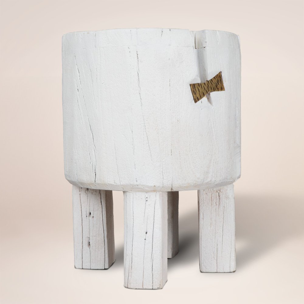 White Wood Pot Planter