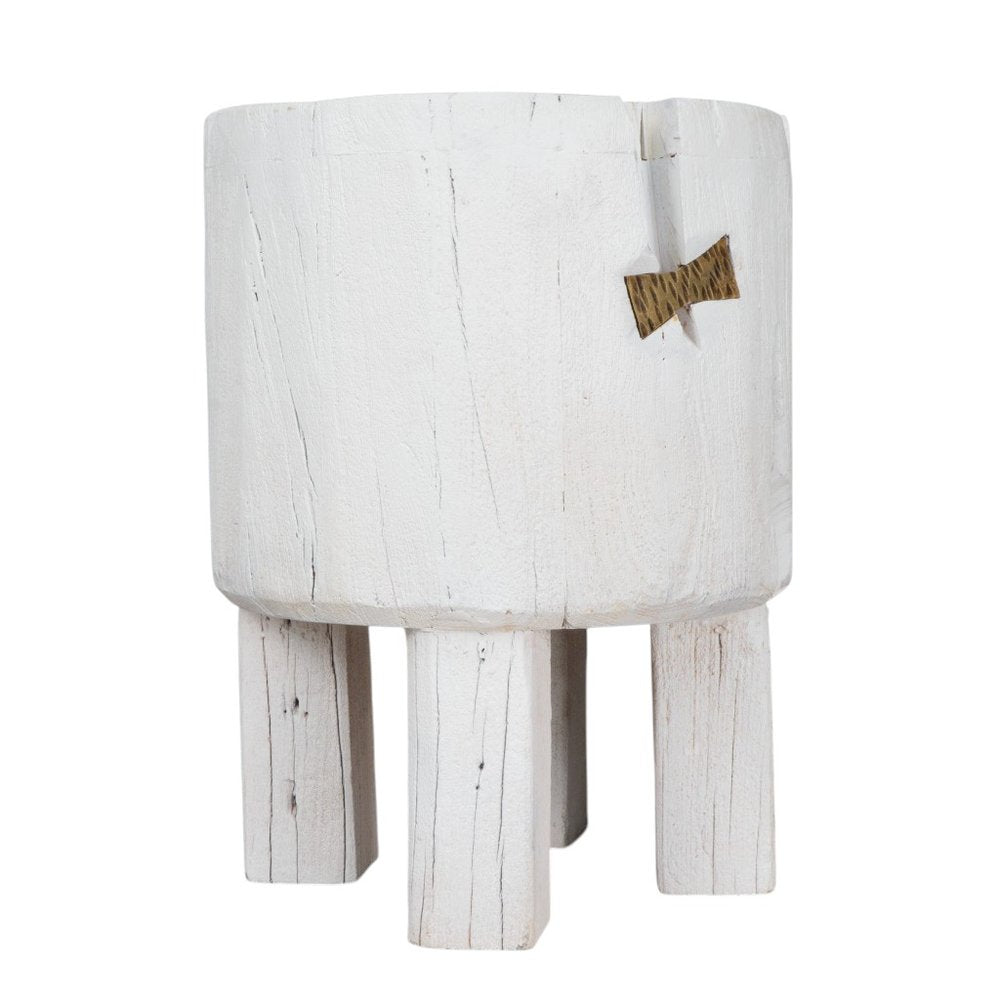 White Wood Pot Planter