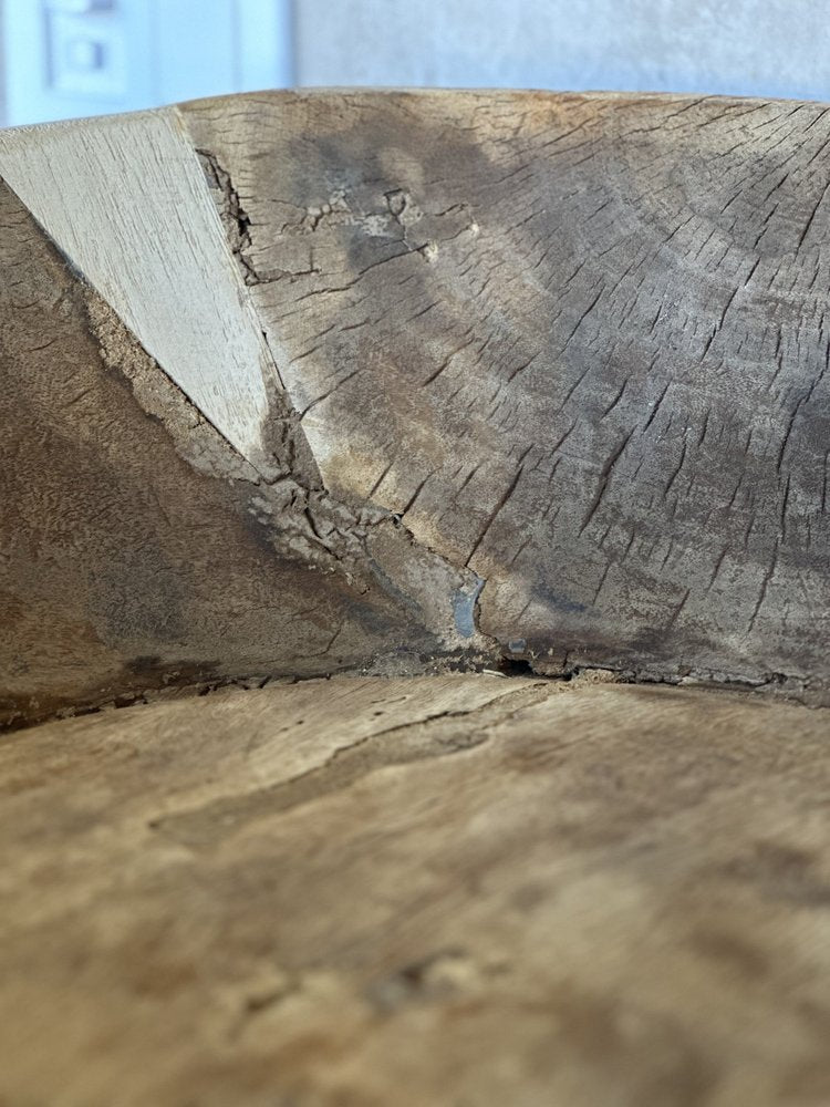 5" Beige Wood Decorative Bowl