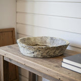 5" Beige Wood Decorative Bowl