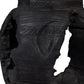 14" Black Solid Wood Table Vase With Sculptural Details