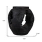 14" Black Solid Wood Table Vase With Sculptural Details
