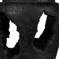 18" Black Solid Wood Modern Abstract Table Vase With Sculptural Details