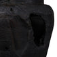 18" Black Solid Wood Modern Abstract Table Vase With Sculptural Details