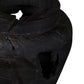18" Black Solid Wood Modern Abstract Table Vase With Sculptural Details