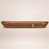 5" Brown And Natural Abstract Solid Wood Table Vase With Sculptural Details