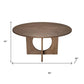 60" Brown Wood Pedestal Base Round Top Dining Table