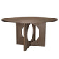 60" Natural Solid Wood Pedestal Base Round Top Dining Table