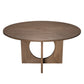 60" Brown Wood Pedestal Base Round Top Dining Table