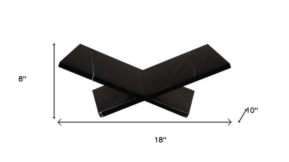 8" Black One Tier Bookcase