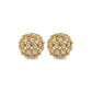 Set of Two 5" Gold Clear And Ivory Metal Faux Crystal And Pearl Decorative Orbs