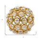 Set of Two Gold Ivory And Pearl Faux Crystal And Metal Decorative Orbs