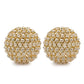 Set of Two Gold Ivory And Pearl Faux Crystal And Metal Decorative Orbs