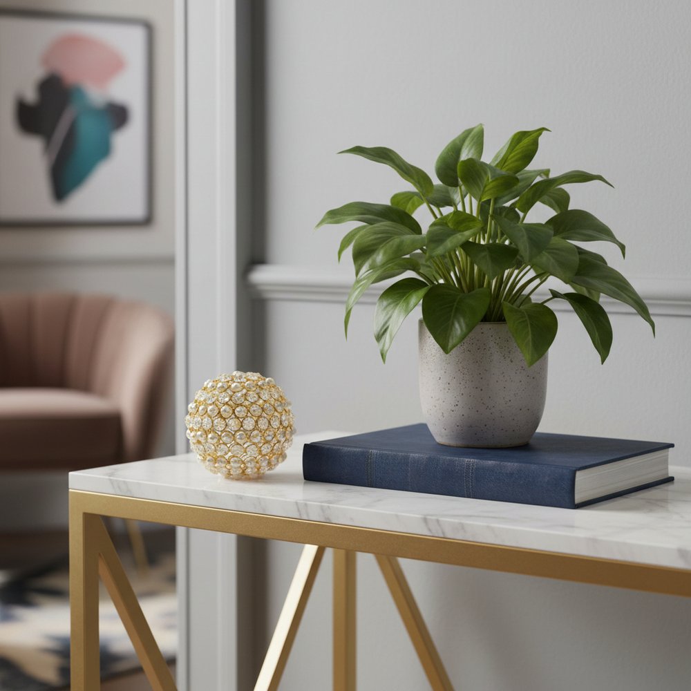 Set of Two Gold Ivory And Pearl Faux Crystal And Metal Decorative Orbs