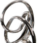 20" Silver And Black Aluminum And Marble Modern Abstract Tabletop Sculpture