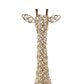 23" Gold Aluminum And Faux Crystal Giraffe Tabletop Sculpture