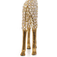 23" Gold Aluminum And Faux Crystal Giraffe Tabletop Sculpture