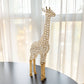 23" Gold Aluminum And Faux Crystal Giraffe Tabletop Sculpture