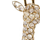 23" Gold Aluminum And Faux Crystal Giraffe Tabletop Sculpture