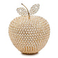 15" Gold Aluminum And Faux Crystal Decorative Apple