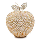 15" Gold Aluminum And Faux Crystal Decorative Apple
