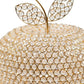 15" Gold Aluminum And Faux Crystal Decorative Apple