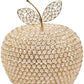 15" Gold Aluminum And Faux Crystal Decorative Apple