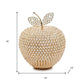 15" Gold Aluminum And Faux Crystal Decorative Apple