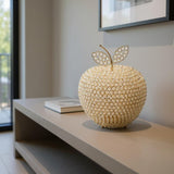 15" Gold Aluminum And Faux Crystal Decorative Apple