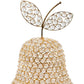 18" Gold Aluminum And Faux Crystal Decorative Pear
