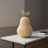 18" Gold Aluminum And Faux Crystal Decorative Pear