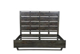 Dark Brown Slat Back Solid Wood King Bed Frame