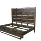 Dark Brown Slat Back Solid Wood King Bed Frame