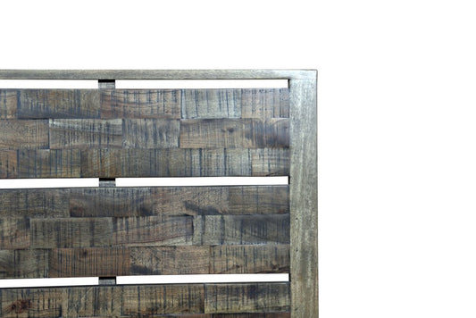 Dark Brown Slat Back Solid Wood King Bed Frame