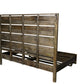 Dark Brown Slat Back Solid Wood King Bed Frame
