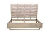 Gray Slat Back Solid Wood King Bed Frame