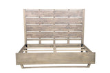 Gray Slat Back Solid Wood King Bed Frame