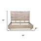 Gray Slat Back Solid Wood King Bed Frame