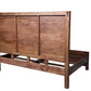 Brown Carved Abstract Solid Wood King Bed Frame