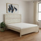 Gray Carved Abstract Solid Wood King Bed Frame