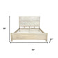Gray Carved Abstract Solid Wood King Bed Frame