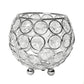 4" Silver Geometric Crystal Tabletop Votive