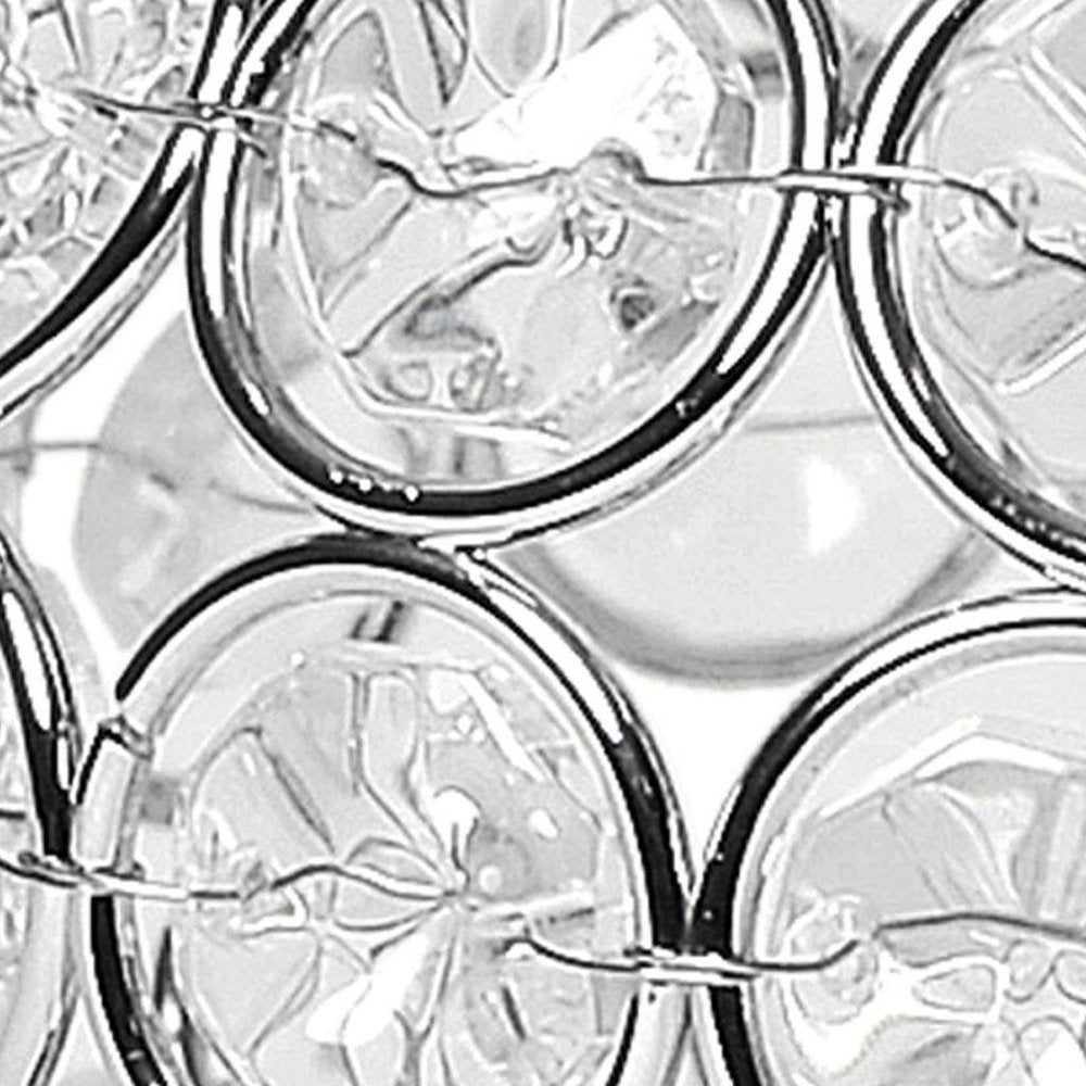 4" Silver Geometric Crystal Tabletop Votive