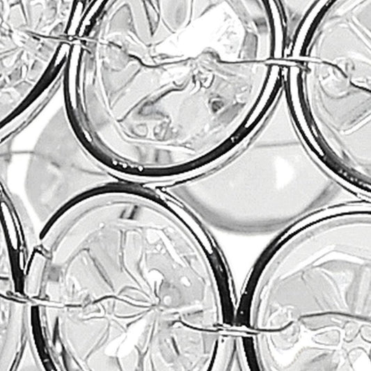 4" Silver Geometric Crystal Tabletop Votive