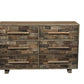 57" Brown Solid Wood Six Drawer Dresser