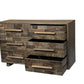 57" Brown Solid Wood Six Drawer Dresser