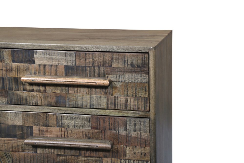 57" Brown Solid Wood Six Drawer Dresser