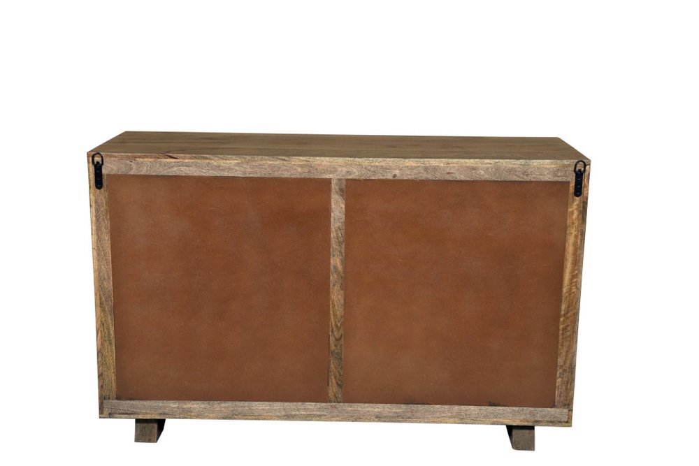 57" Brown Solid Wood Six Drawer Dresser