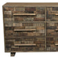 57" Brown Solid Wood Six Drawer Dresser